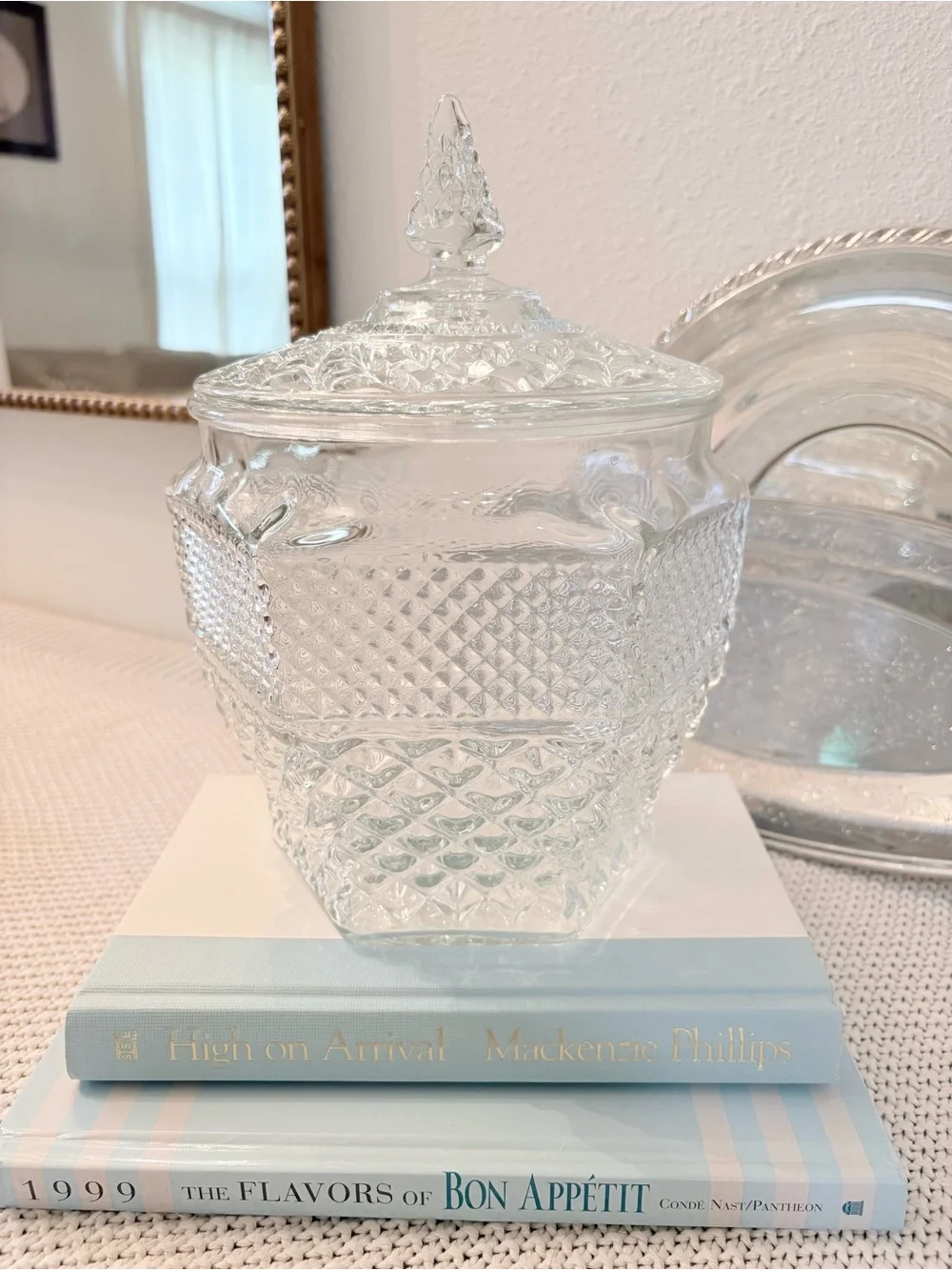 Vintage Anchor Hocking Wexford Crystal Cookie Jar